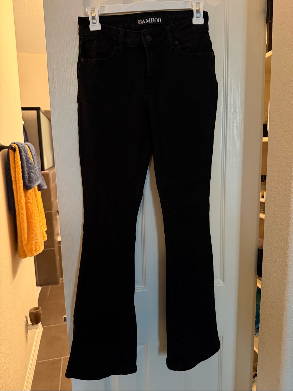 BAMBOO Black Boot-Cut Flare Pants